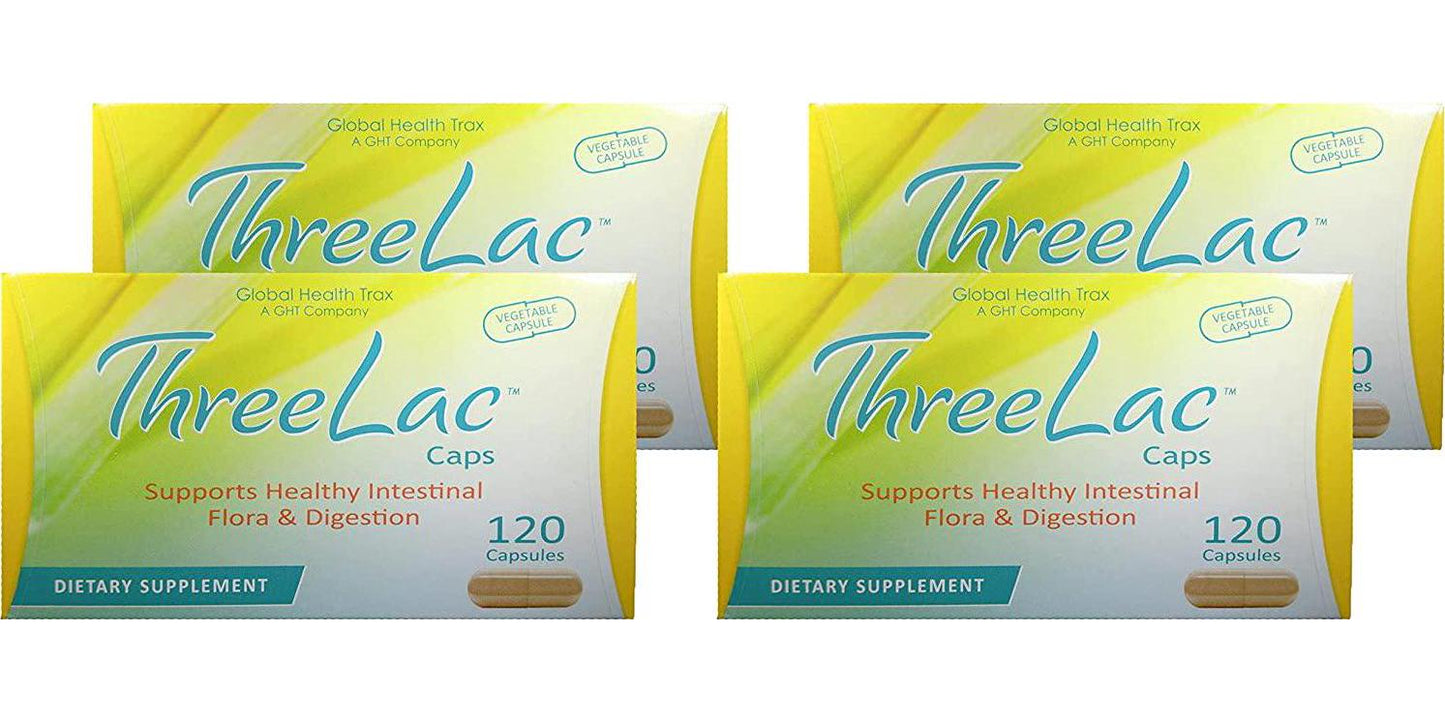 Global Health Trax Threelac Probiotic 120ct Capsules (4 Bottle) Promote a Healthy Immune System