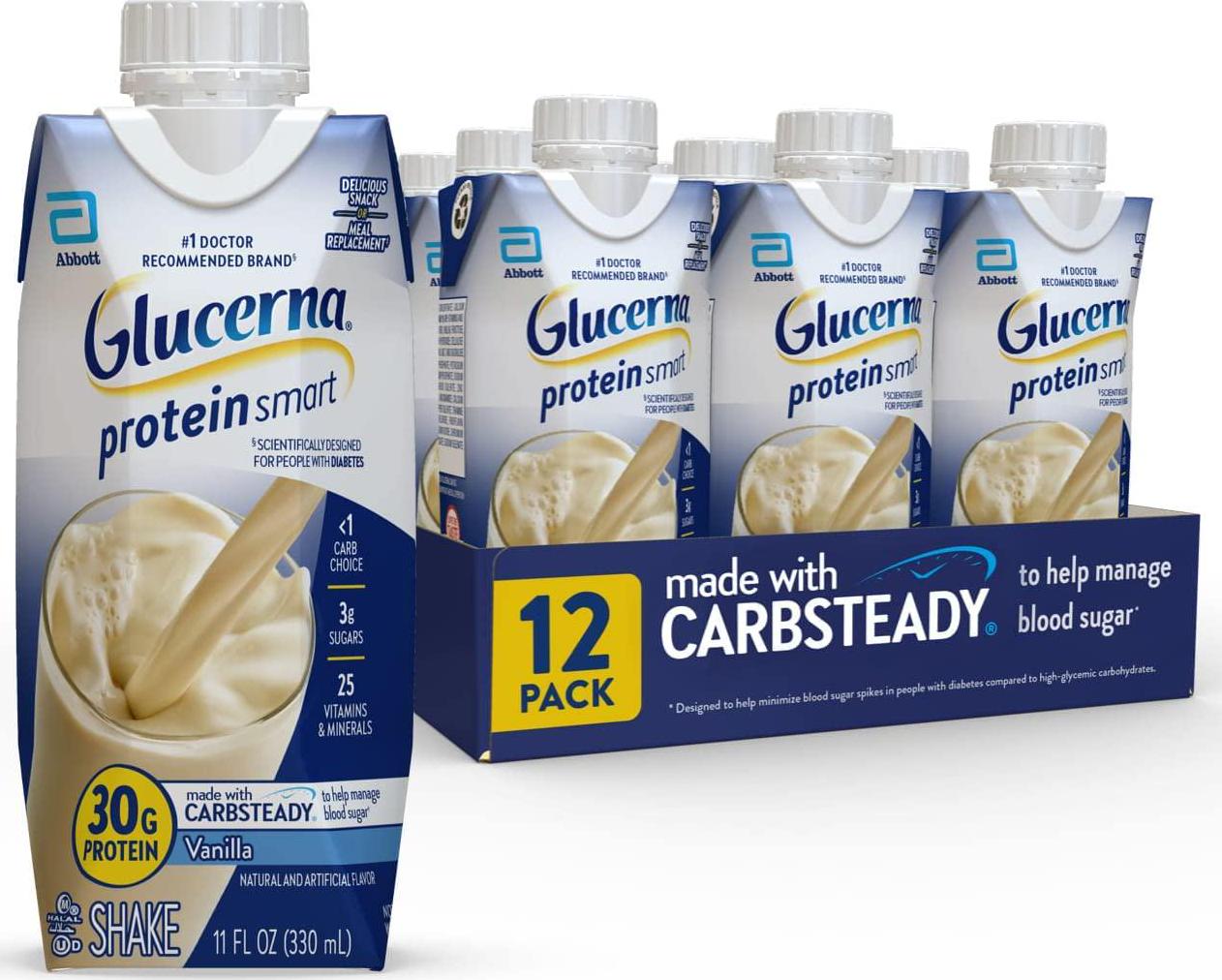 Glucerna 30G Protein 330ML RTD, Vanilla, 12 Count