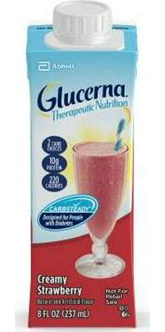 Glucerna Creamy Strawberry Shake, 8 Ounce Recloseable Carton, Abbott 64925 - Case of 24