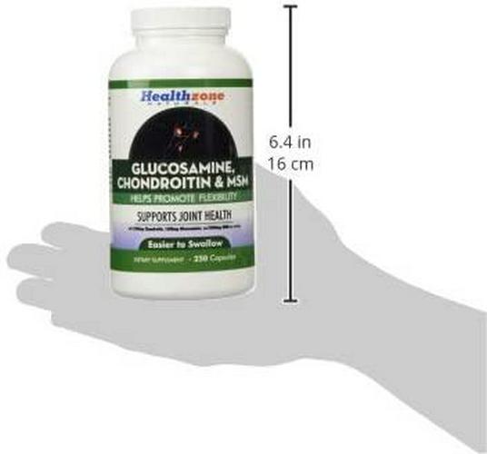 Glucosamine Chondroitin MSM - 250 Capsules - Extra Strength Joint Support Supplement - Relieve Sore Knee, Hip, Finger, Wrist, Elbow, Shoulder, Lower Back Pain - Non-GMO Formula