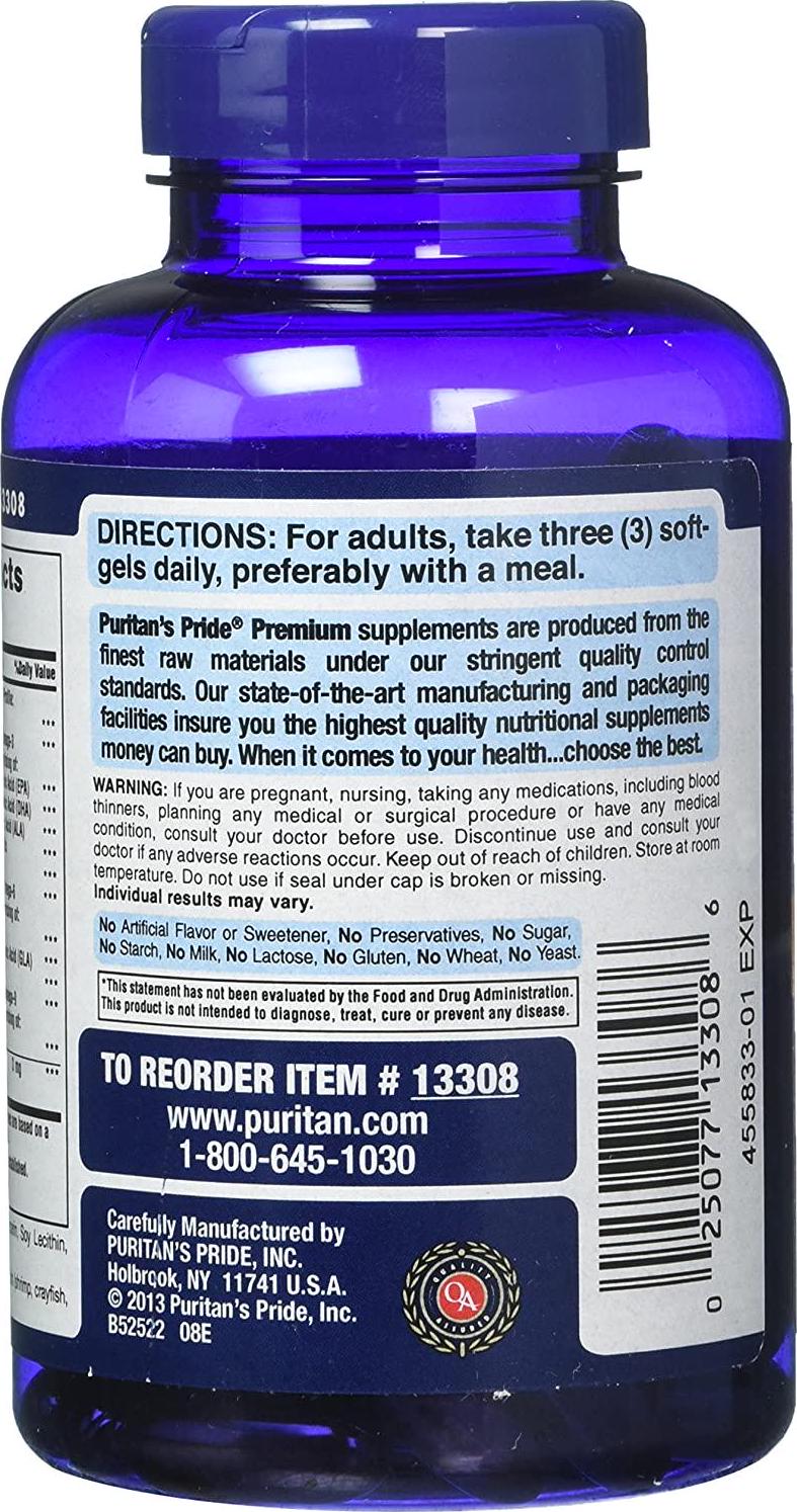 Glucosamine, Chondroitin and MSM with Omega 3, 6, 9, Supports Joints to Promote Joint Comfort and Flexibility, 120 Count by Puritan's Pride