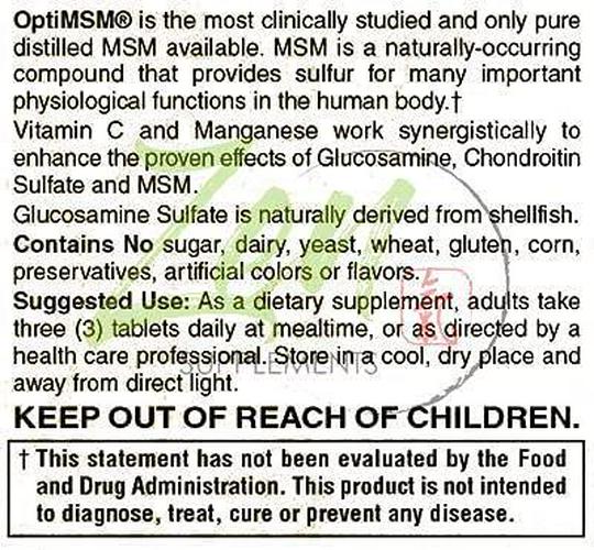 Glucosamine Chondroitin MSM - Natural Joint Pain Relief Supplements for Men and Women with Manganese, Potassium for Joint Health, Cartilage and Connective Tissue, Inflammation Shell-Fish Free - 90 Tab