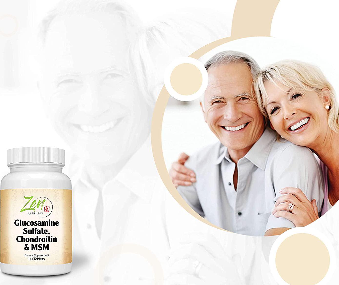 Glucosamine Chondroitin MSM - Natural Joint Pain Relief Supplements for Men and Women with Manganese, Potassium for Joint Health, Cartilage and Connective Tissue, Inflammation Shell-Fish Free - 90 Tab