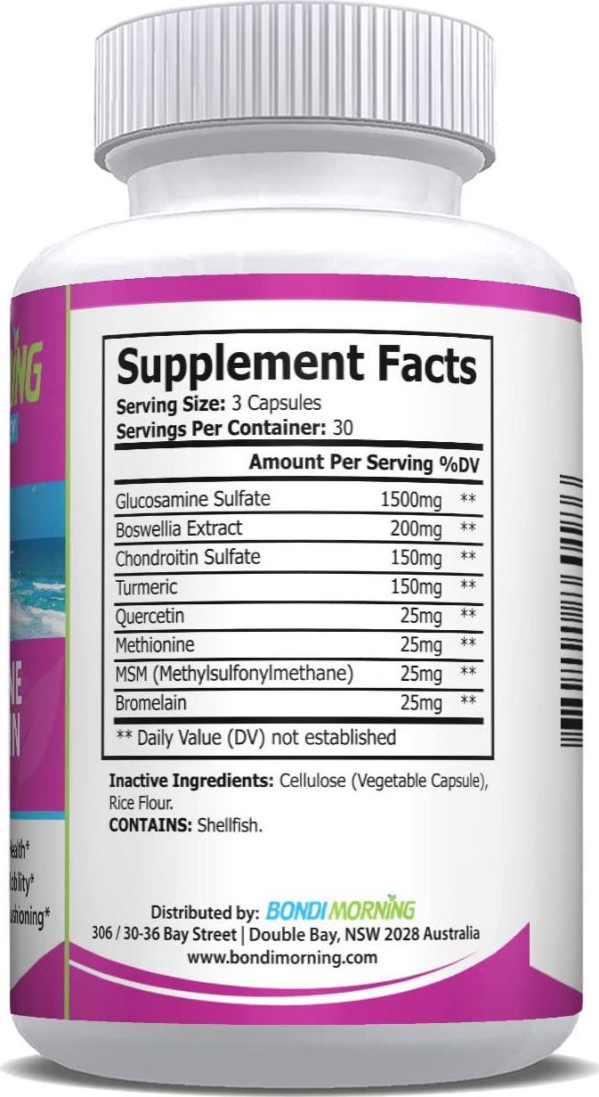 Glucosamine Chondroitin Dietary Supplement - with Turmeric and MSM, Potent, Effective, Natural, Improve Your Health, Relieve Joint Pains and Muscle Stiffness, Enhance Mobility. 90 Capsules