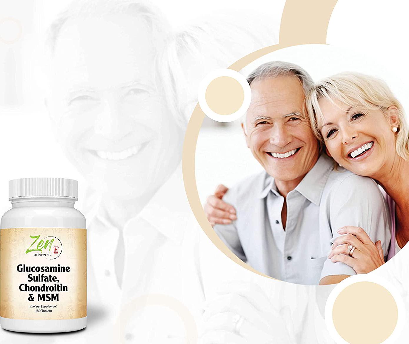 Glucosamine Chondroitin MSM - Natural Joint Pain Relief Supplements for Men and Women with Manganese, Potassium for Joint Health, Cartilage and Connective Tissue, Inflammation Shell-Fish Free - 180 Tab