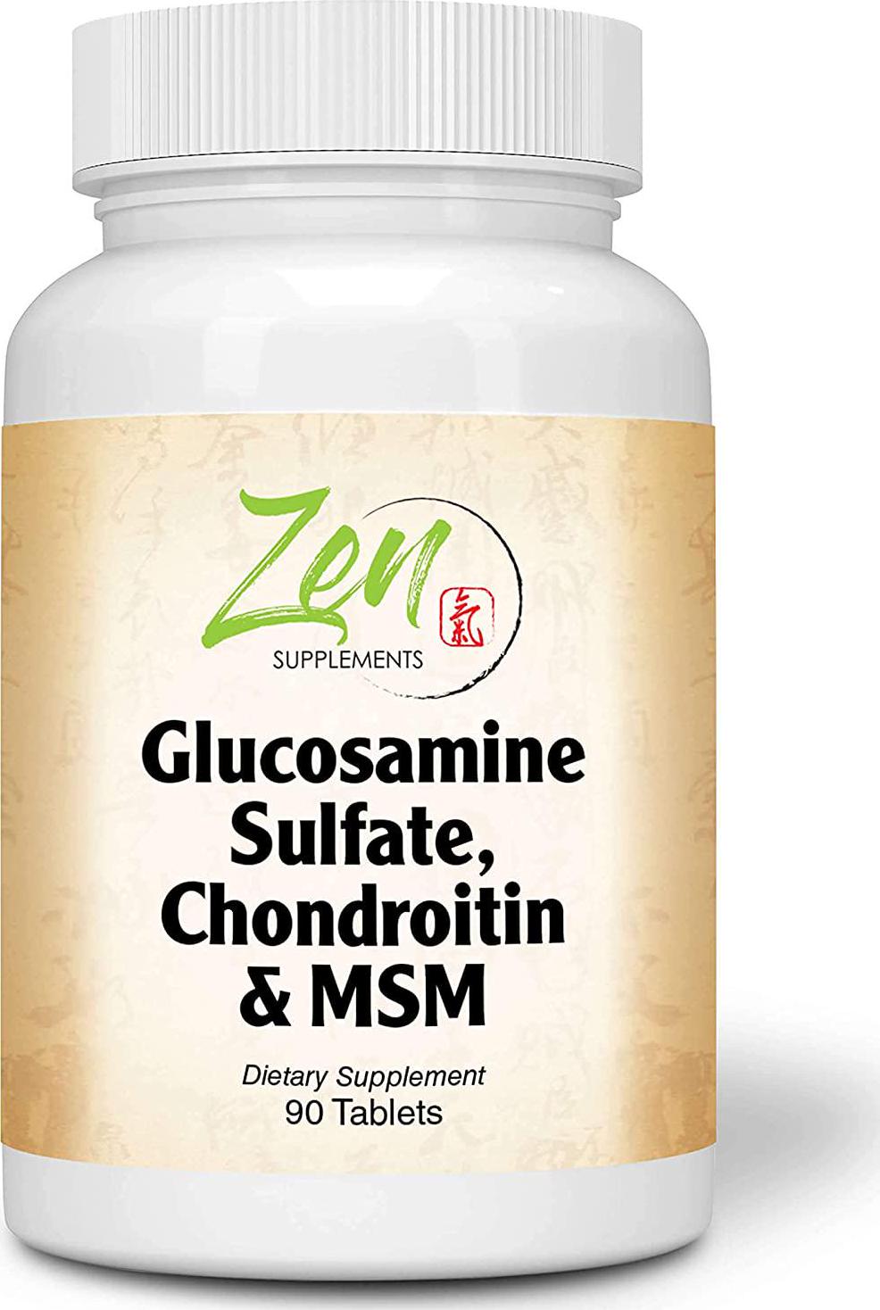 Glucosamine Chondroitin MSM - Natural Joint Pain Relief Supplements for Men and Women with Manganese, Potassium for Joint Health, Cartilage and Connective Tissue, Inflammation Shell-Fish Free - 90 Tab