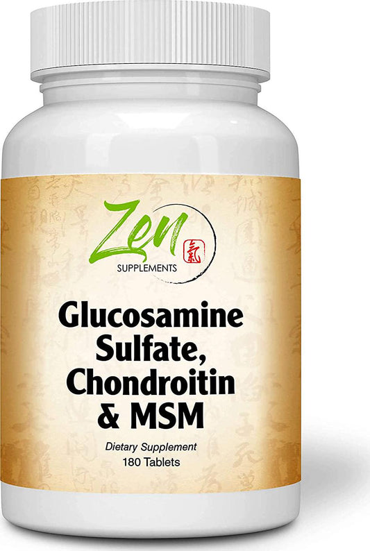 Glucosamine Chondroitin MSM - Natural Joint Pain Relief Supplements for Men and Women with Manganese, Potassium for Joint Health, Cartilage and Connective Tissue, Inflammation Shell-Fish Free - 180 Tab