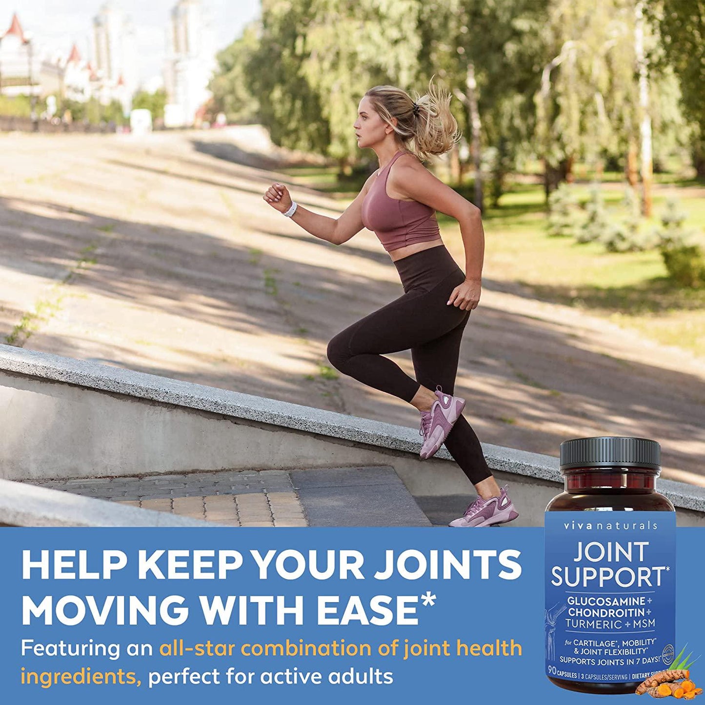 Glucosamine Chondroitin MSM Joint Supplement - with Turmeric, Boswellia and Hyaluronic Acid for Joint Support, Mobility, Flexibility and Comfort (90 Non-GMO and Gluten Free Capsules)