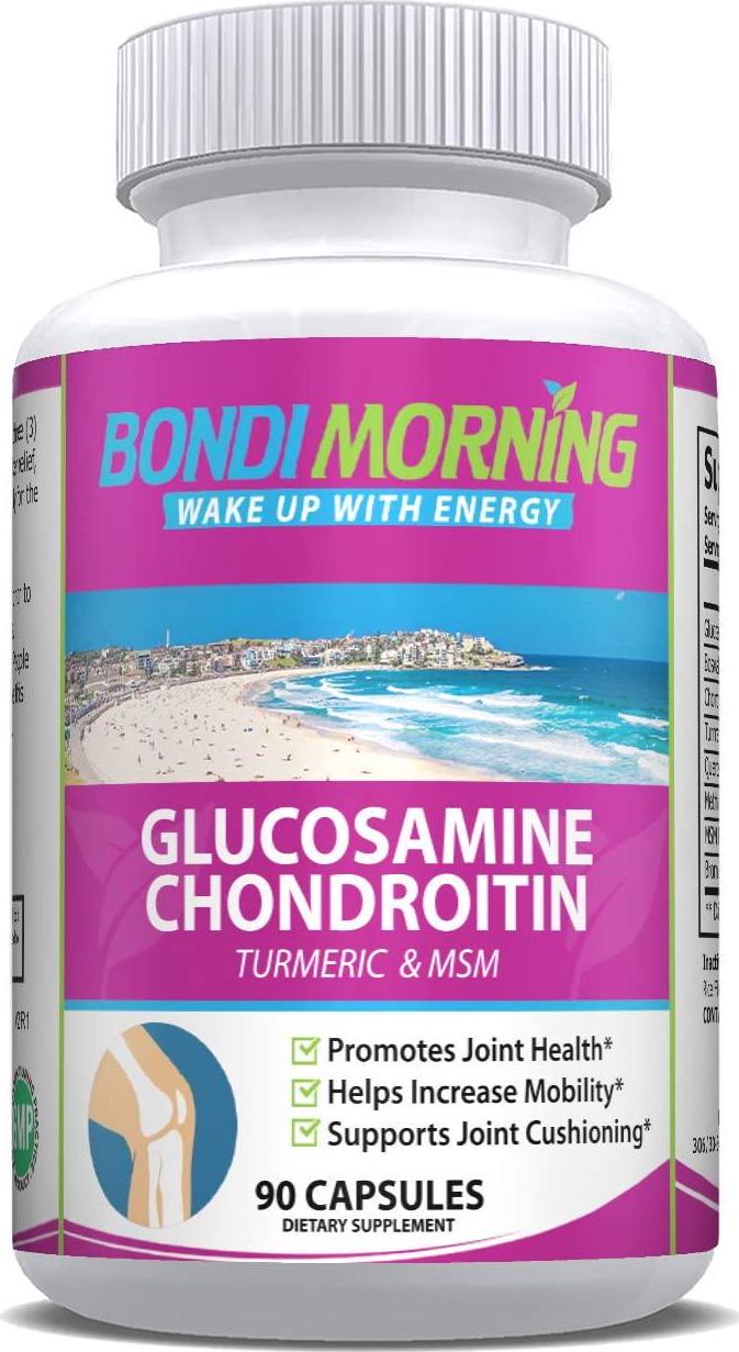 Glucosamine Chondroitin Dietary Supplement - with Turmeric and MSM, Potent, Effective, Natural, Improve Your Health, Relieve Joint Pains and Muscle Stiffness, Enhance Mobility. 90 Capsules
