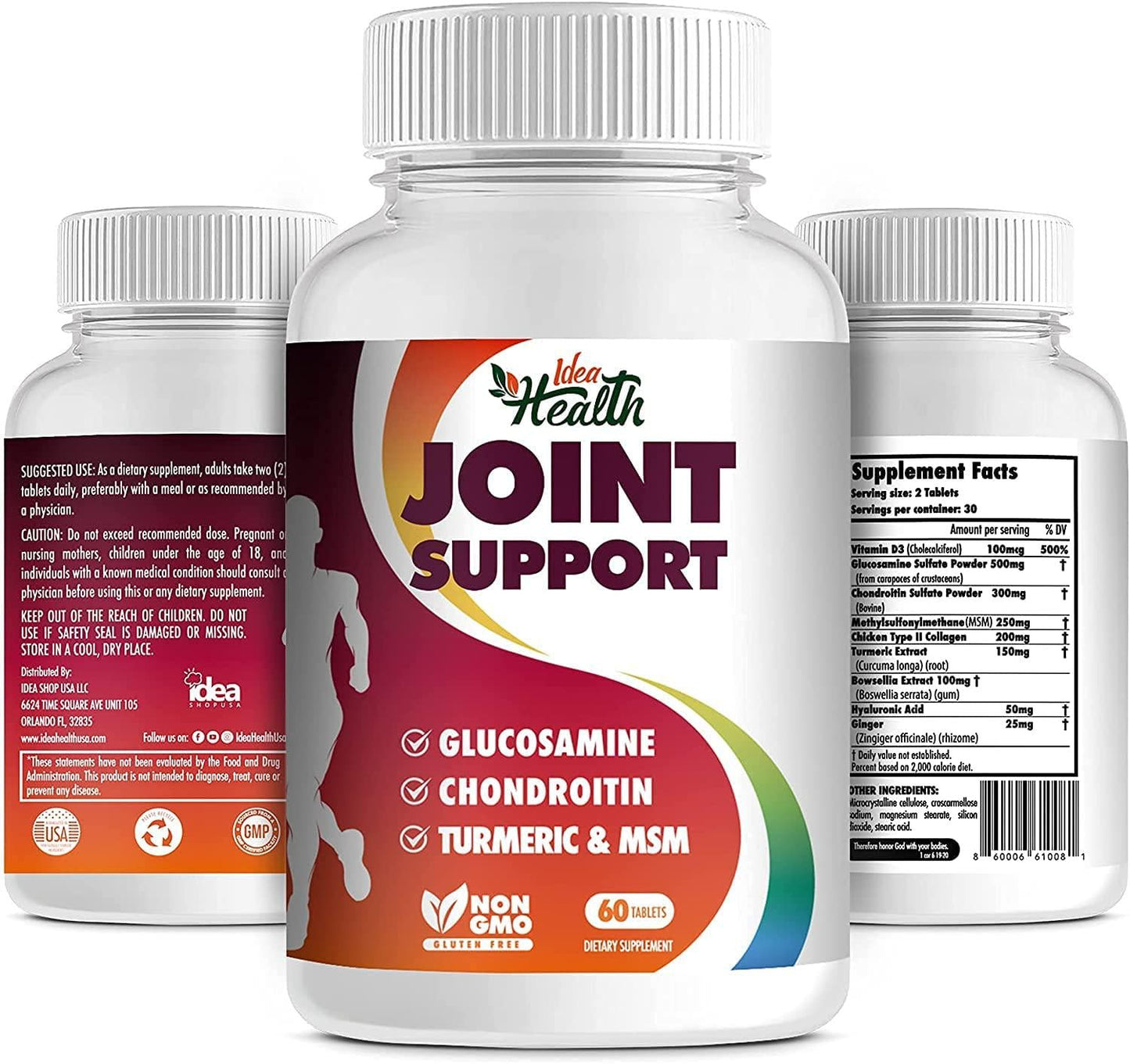 Glucosamine, Chondroitin, Turmeric, MSM and Boswellia | Joint Support Supplement | Helps Inflammatory Response, Antioxidant Properties, Supports Occasional Joint Discomfort - 60 Tablets