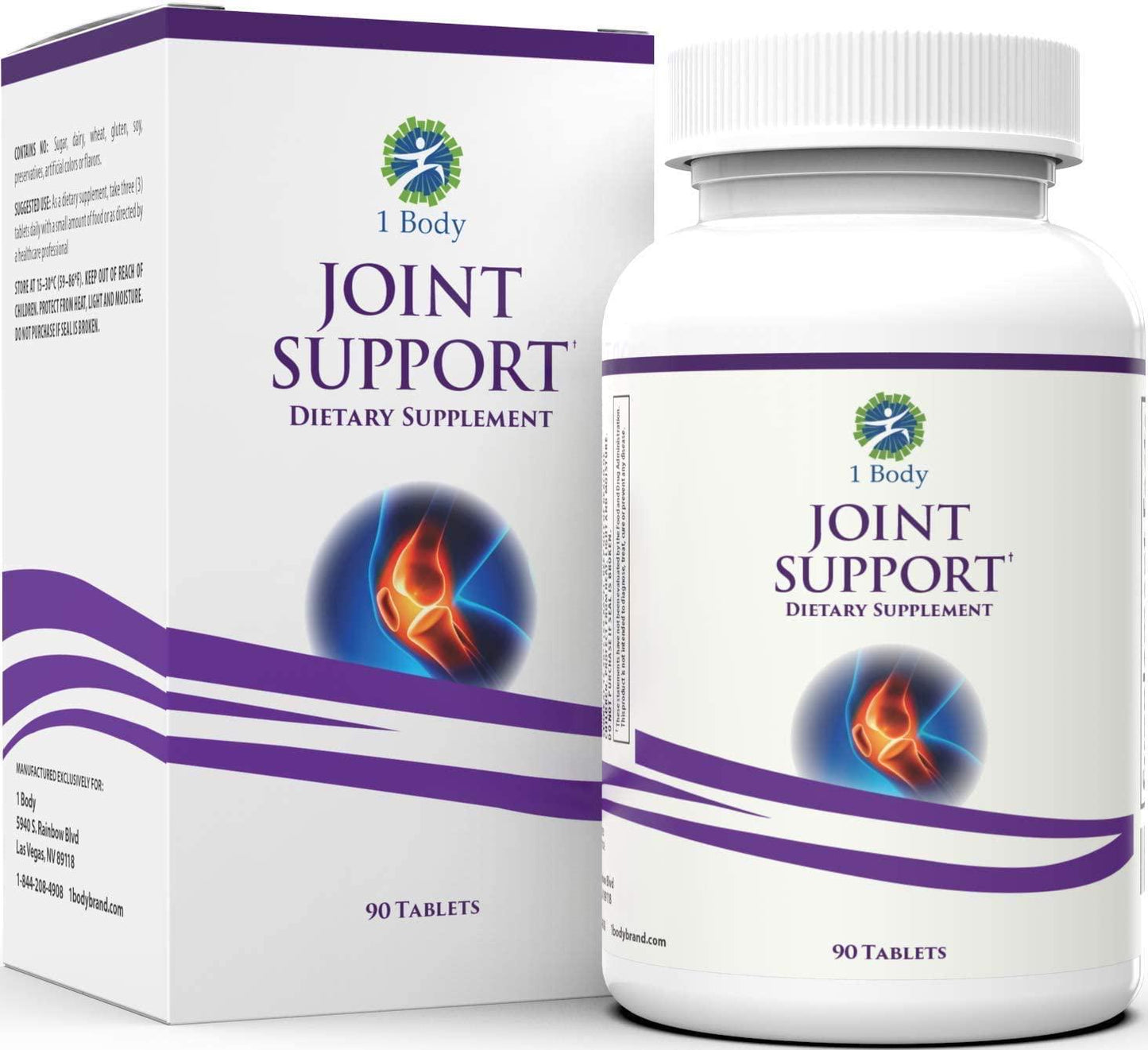 Glucosamine, Chondroitin, MSM - Clinically Proven ApresFlex, Turmeric Curcumin (Curcuma Extract 95% Curcuminoids) and More - Joint Support Supplement for Men and Women