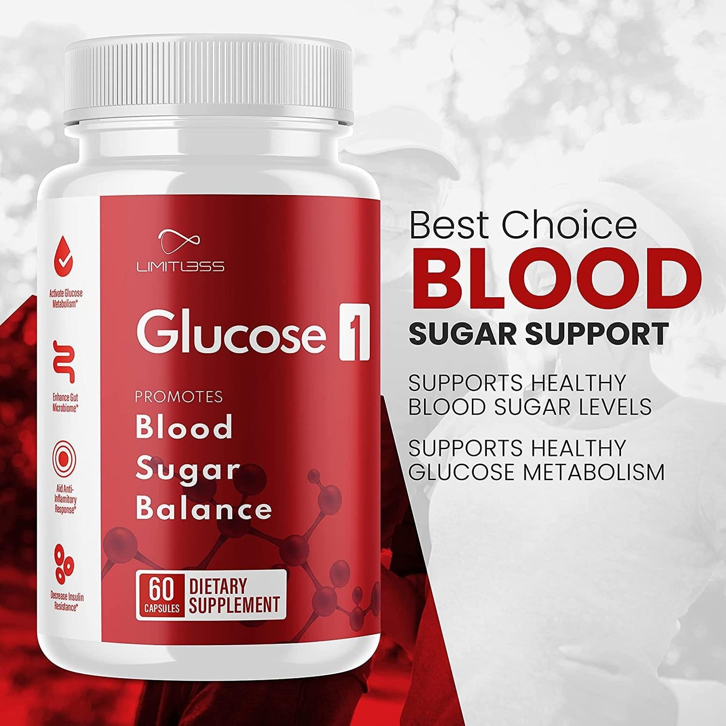 Glucose 1 Blood Sugar Balance Pills Glucose1 for Healthy Blood Sugar Levels Supplement (2 Pack)