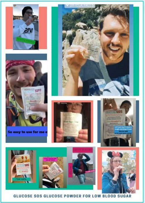 Glucose SOS Glucose Powder for Low Blood Sugar - Fast-Absorption Glucose to Support Blood Sugar Levels - Natural Powder Packets - Instantly Dissolves - No Water Needed - Green Apple Crisp - 6 Packets