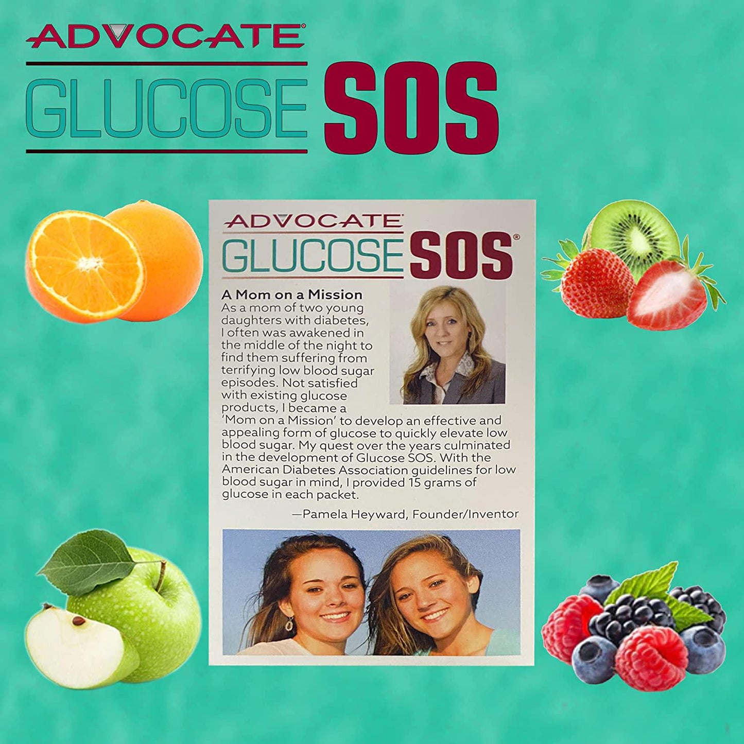 Glucose SOS Glucose Powder for Low Blood Sugar - Fast-Absorption Glucose to Support Blood Sugar Levels - Natural Powder Packets - Instantly Dissolves - No Water Needed - Green Apple Crisp - 6 Packets