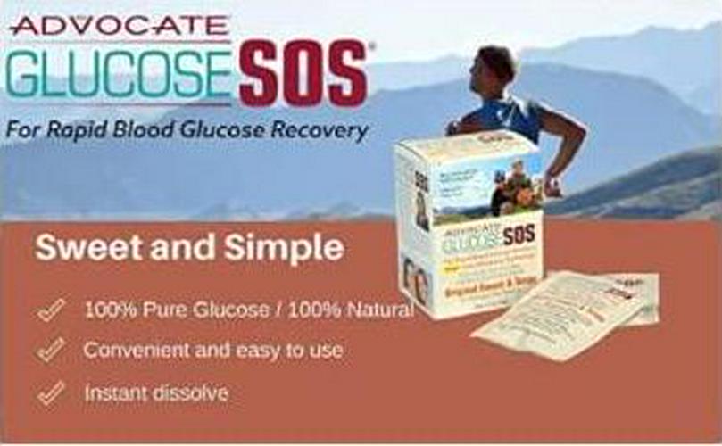 Glucose SOS Glucose Powder for Low Blood Sugar - Fast-Absorption Glucose to Support Blood Sugar Levels - Natural Powder Packets - Instantly Dissolves - No Water Needed - Green Apple Crisp - 6 Packets