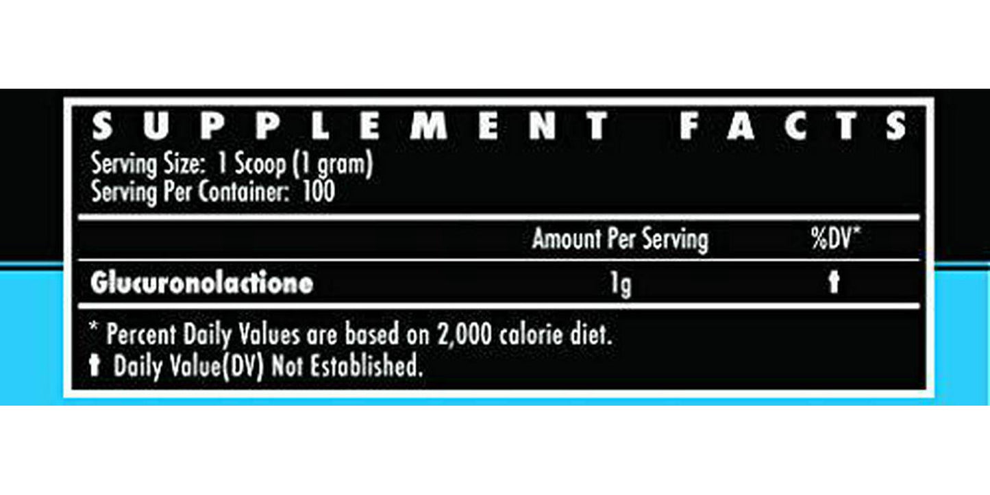 Glucuronolactone - Pure Bulk Supplement - Make Your own Energy Drink, or Pre Workout. Just add to Mix for Energy, Focus and Alertness. No fillers 100g Bulk Powder