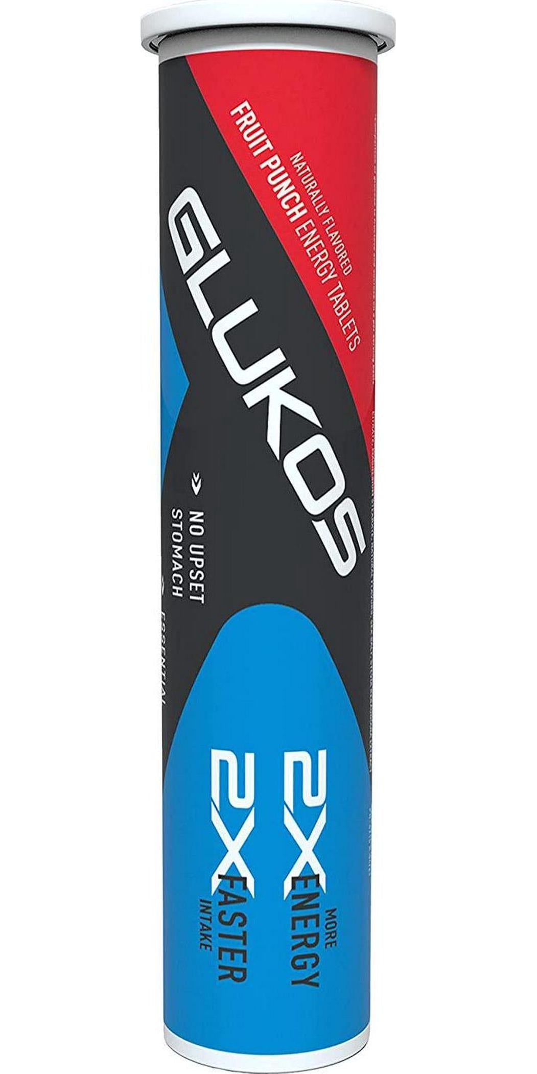 Glukos Energy Chewable Tablets. 1 Tube of 14 Tablets. Fruit Punch Flavor, (GL30020-20068-14CT)