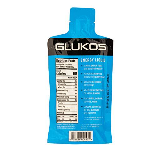 Glukos Energy Liquid Gel 2oz Packets, 12 Count Tray