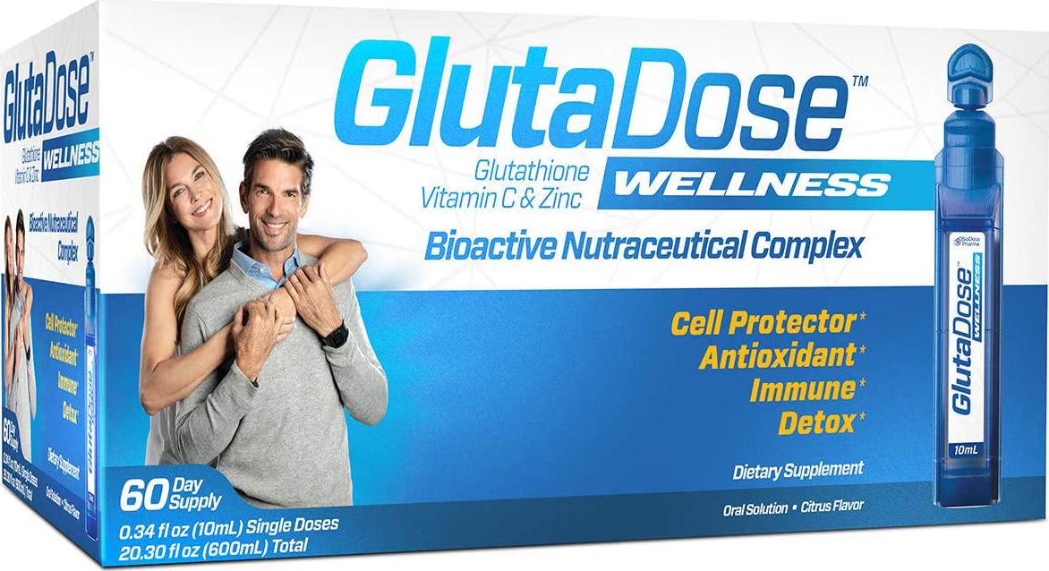 GlutaDose - GLUTATHIONE Plus Vitamin C and Zinc (60 Doses) - Antioxidant Formula - Enjoy Individual Liquid Doses - Made in USA