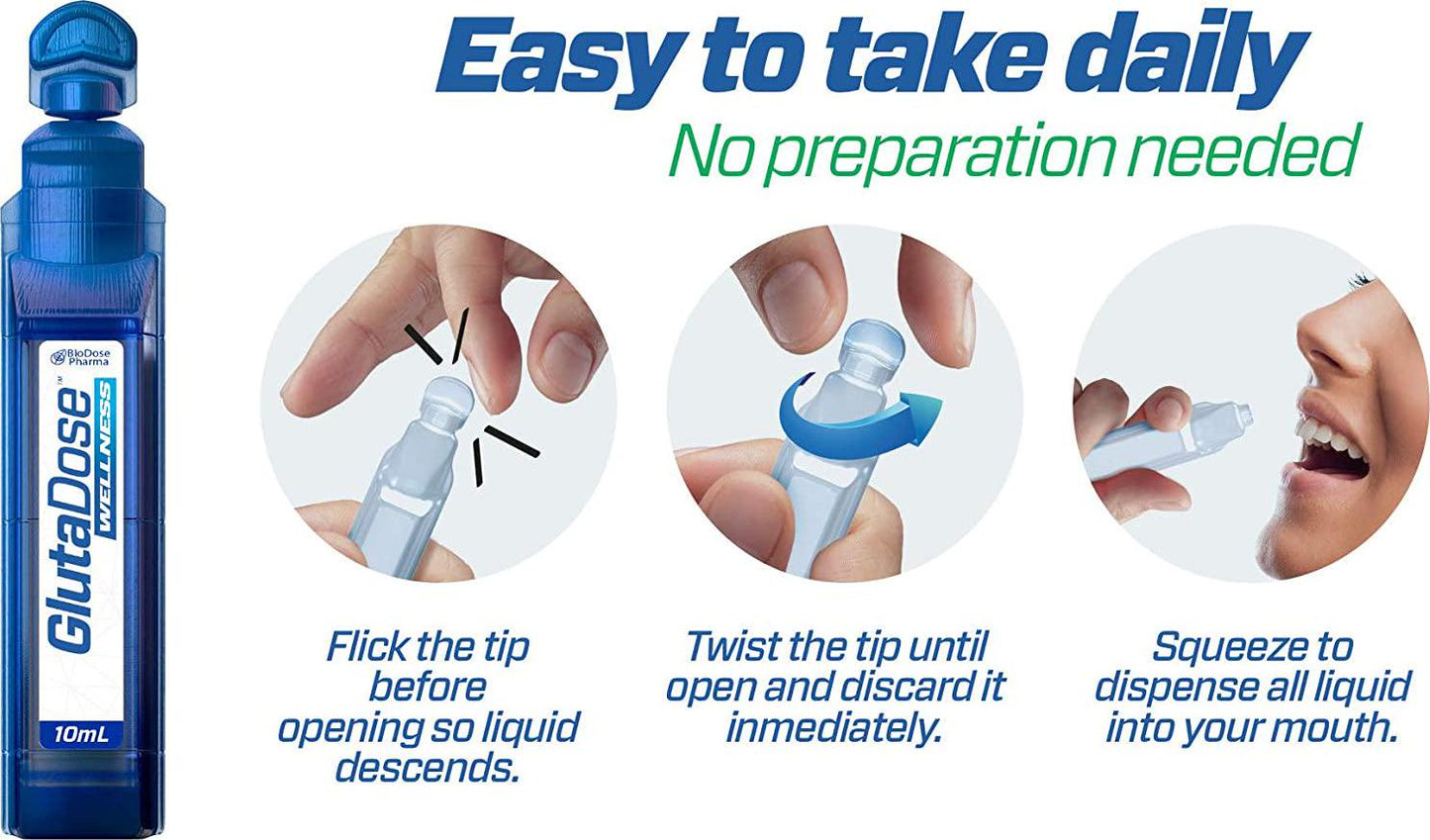 GlutaDose - GLUTATHIONE Plus Vitamin C and Zinc (60 Doses) - Antioxidant Formula - Enjoy Individual Liquid Doses - Made in USA