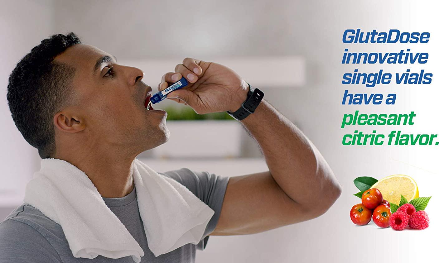 GlutaDose - GLUTATHIONE Plus Vitamin C and Zinc (60 Doses) - Antioxidant Formula - Enjoy Individual Liquid Doses - Made in USA