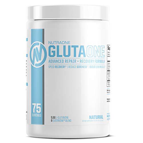 GlutaOne L-Glutamine Powder by NutraOne Post Workout Recovery Supplement (75 Servings)