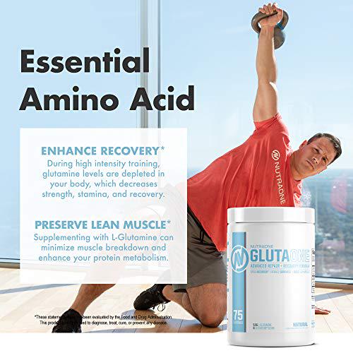 GlutaOne L-Glutamine Powder by NutraOne Post Workout Recovery Supplement (75 Servings)