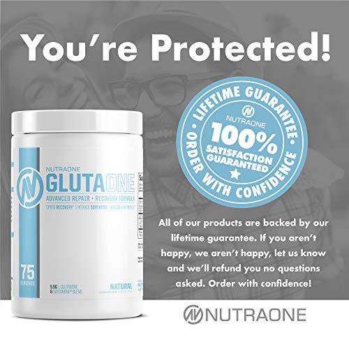 GlutaOne L-Glutamine Powder by NutraOne Post Workout Recovery Supplement (75 Servings)