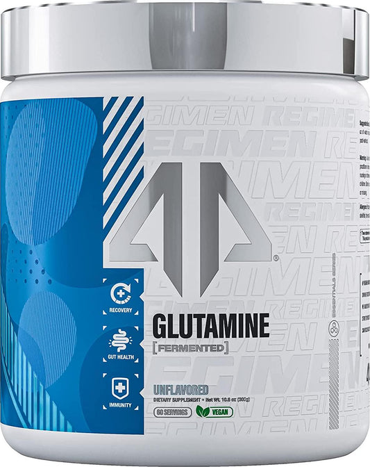 Glutamine 300 by AP Sports Regimen | 100% Pure Vegan Fermented L-Glutamine | Recover Faster, Strengthen Immune System | 300 Grams 60 Servings