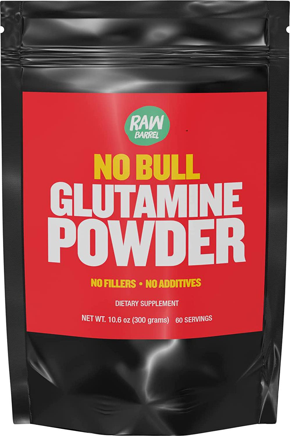 Glutamine Powder - Pure, Unflavored and Micronized L-Glutamine Amino Acid Supplement - 300g, 10.5oz, 60 Servings - Non GMO, Naturally Vegan, Vegetarian Friendly and Gluten Free - by Raw Barrel