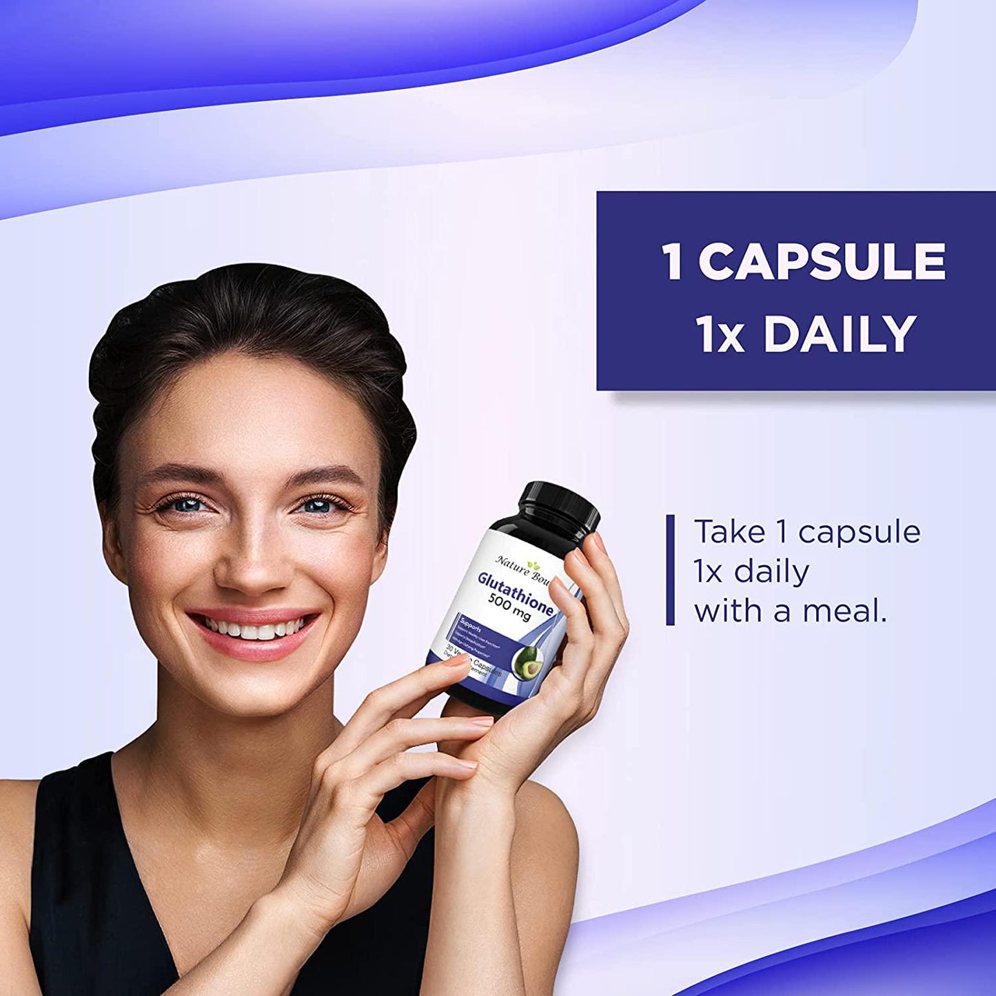 Glutathione Skin Whitening Pills for Men and Women - Pure GSH Supplement 500 mg with Natural Milk Thistle Extract Silymarin - Antioxidant Support ALA - Boost Immune System by Nature Bound