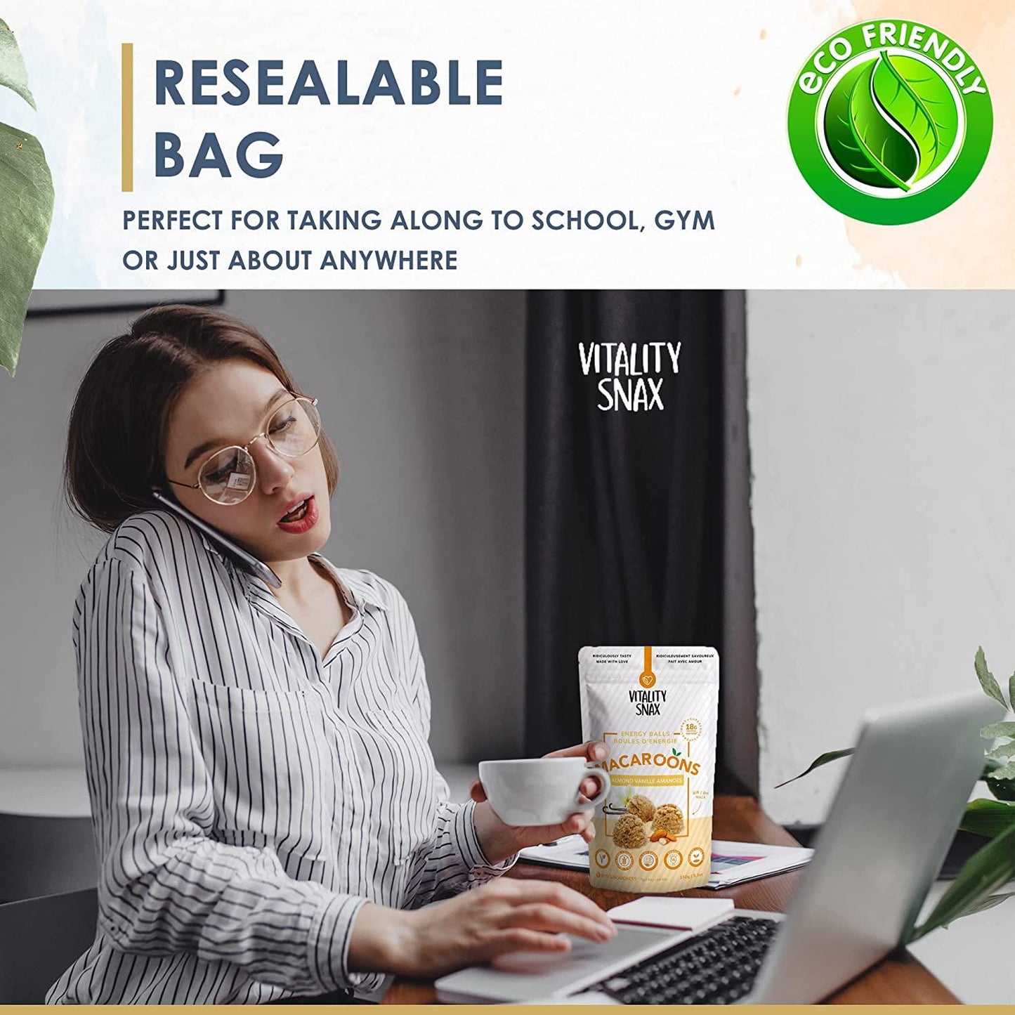 Gluten-Free Healthy Brownies- High Protein Plant-Based Kosher Great tasting Snack Bites - Vanilla Coconut Brownies by Vitality Snax