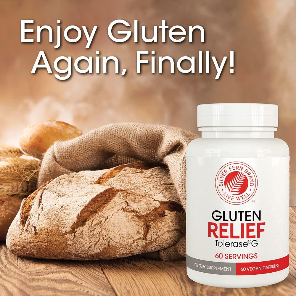 Gluten Relief with Tolerase G - 2 Bottles - 60 Capsules Each - Digestive Enzyme Made Specifically to Break Down and Digest Gluten Protein