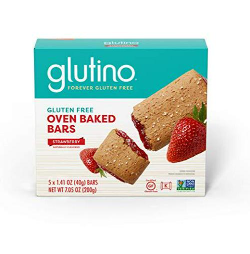 Glutino Gluten Free Oven Baked Bar, Strawberry, Naturally Flavored, 5 ct