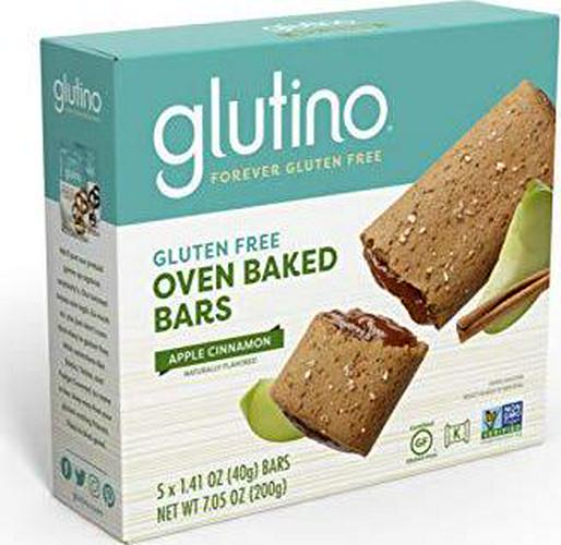 Glutino Gluten Free Oven Baked Bar, Apple Cinnamon, Naturally Flavored, 5 ct