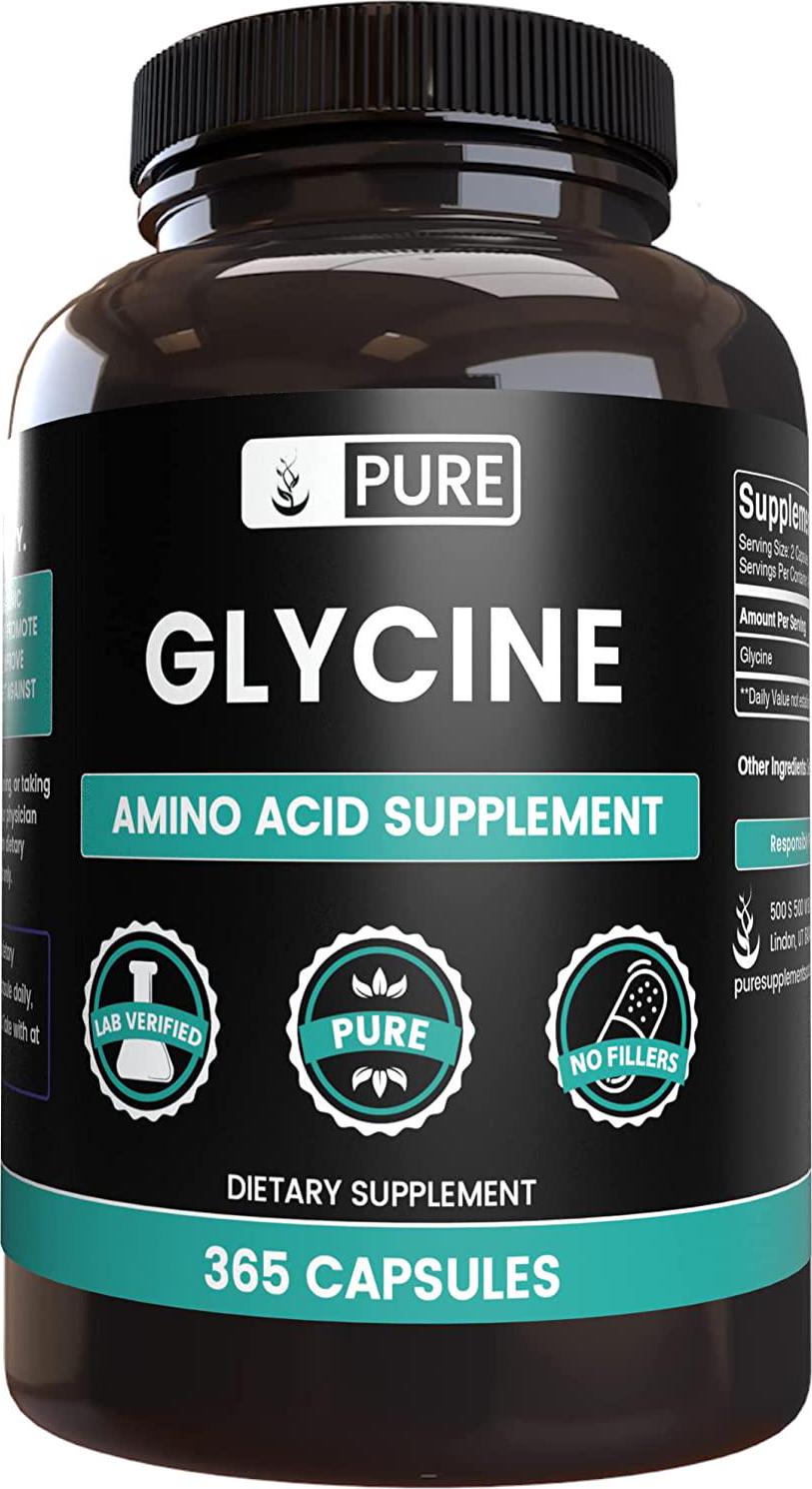 Glycine Amino Acid (365 Capsules) Neurotransmitter Support,* Lab-Tested Purity, May Support Nervous System*