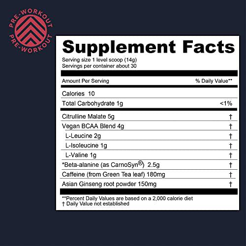 Gnarly Nutrition, Preworkout, Natural Energy Boost with Beta-Alanine, Citrulline Malate, Strawberry Lemonade, 14.82 Oz (30 Servings)