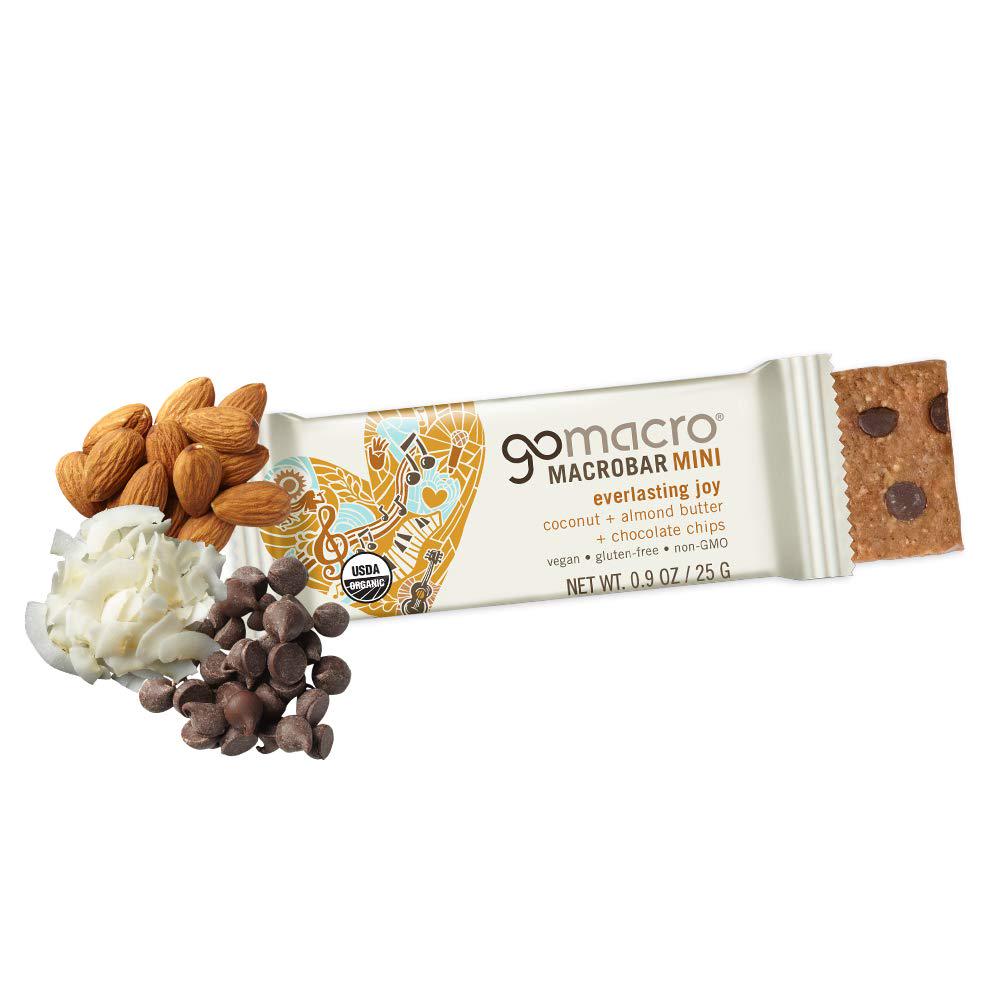 GoMacro MacroBar Organic Vegan Protein Bars - Coconut + Almond Butter and MacroBar Mini Organic Vegan Snack Bars - Coconut + Almond Butter + Chocolate Chips (0.90 Ounce Bars, 24 Count)