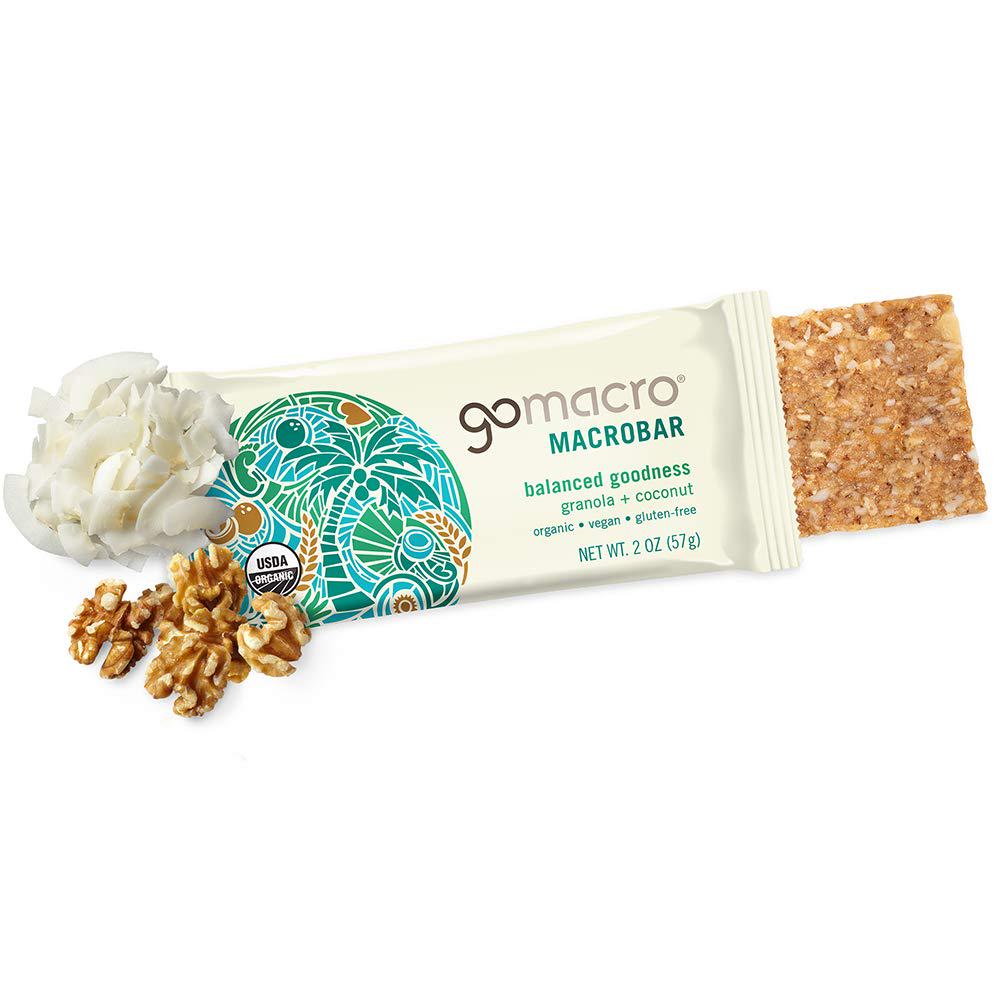 GoMacro MacroBar Organic Vegan Snack Bars - Granola + Coconut (2.0 Ounce Bars, 12 Count) and MacroBar Organic Vegan Protein Bars - Banana + Almond Butter (2.3 Ounce Bars, 12 Count)