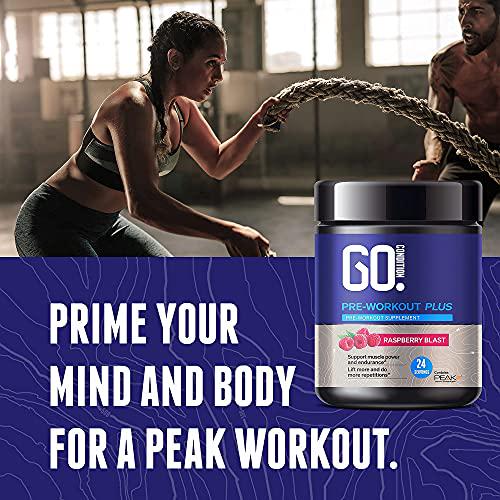 Go Condition Pre Workout Plus - Raspberry Blast | Pre Workout with Creatine | Keto Pre Workout | All Natural Pre Workout | Sugar Free Pre Workout with 150mg Caffeine and Peak ATP Powder | 24 Servings