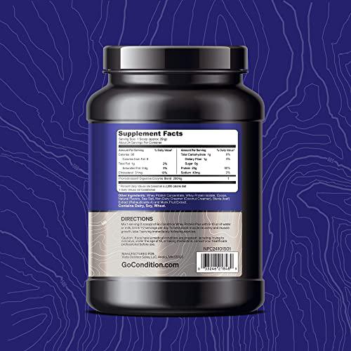 Go Condition Protein Powder Plus | Whey Protein Powder with 20g of Protein | Low Carb Protein Powder | Sugar Free Protein Powder | Easy to Digest Protein Powder | Cookies and Cream Flavor | 24 Servings