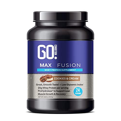 Go Condition Protein Powder Plus | Whey Protein Powder with 20g of Protein | Low Carb Protein Powder | Sugar Free Protein Powder | Easy to Digest Protein Powder | Cookies and Cream Flavor | 24 Servings