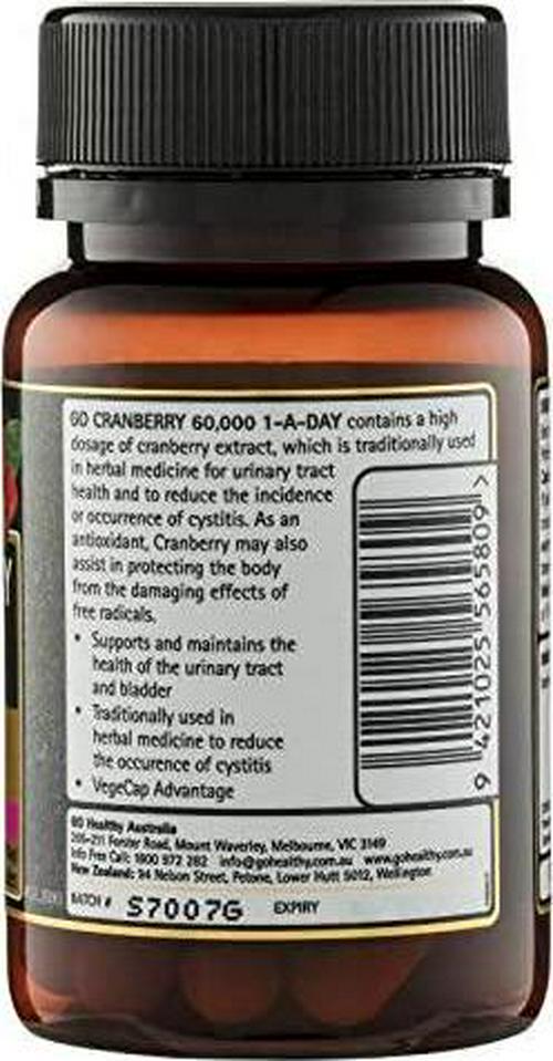 Go Healthy Go Cranberry 60, 000 1-A-Day 30 Vege caps, 30 count