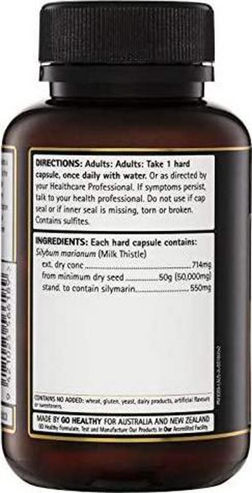 Go Healthy Milk Thistle 50,000 60 Vegecapsules, White (Pack of 1)