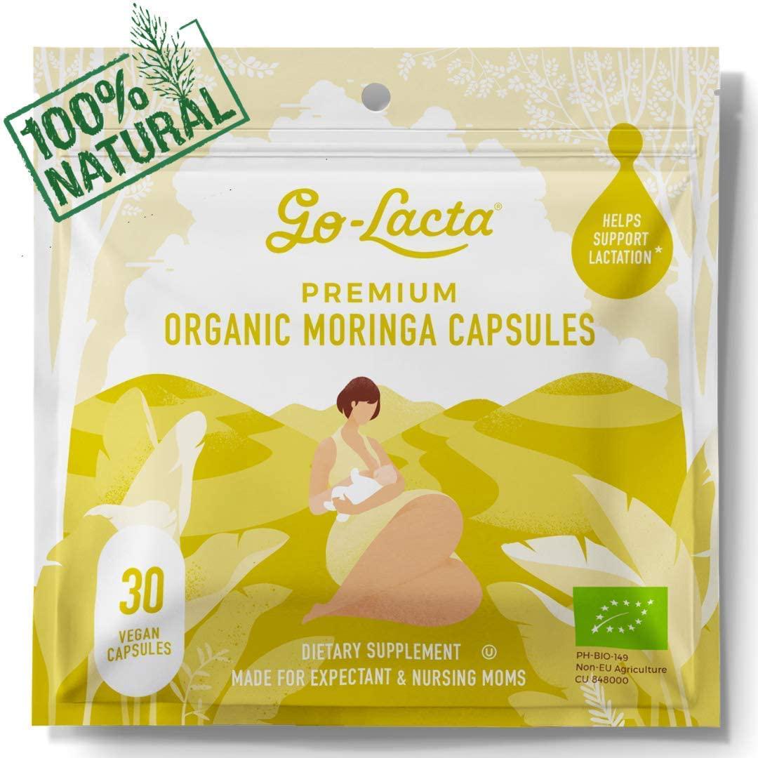 Go LactaÂ 100% Organic Moringa Capsules for Breastfeeding Moms, 30 Capsules