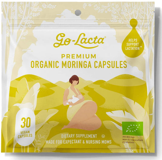 Go LactaÂ 100% Organic Moringa Capsules for Breastfeeding Moms, 30 Capsules