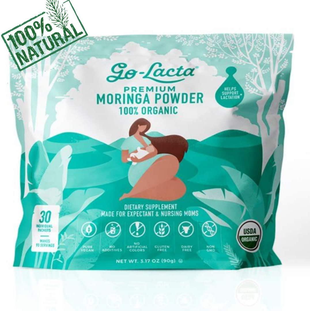 Go-Lacta Premium Organic Moringa Powder - 30 3-Gram Packets