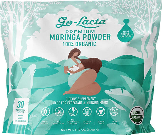 Go-Lacta Premium Organic Moringa Powder - 30 3-Gram Packets
