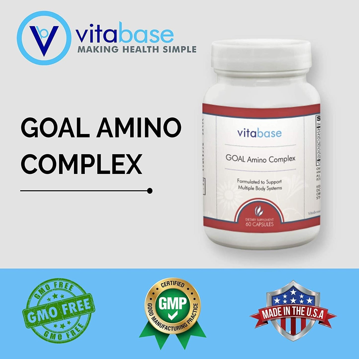 Goal Amino Complex – Helps With Energy, Repairing Muscle Tissue From Injury and Helps In Weight Loss.