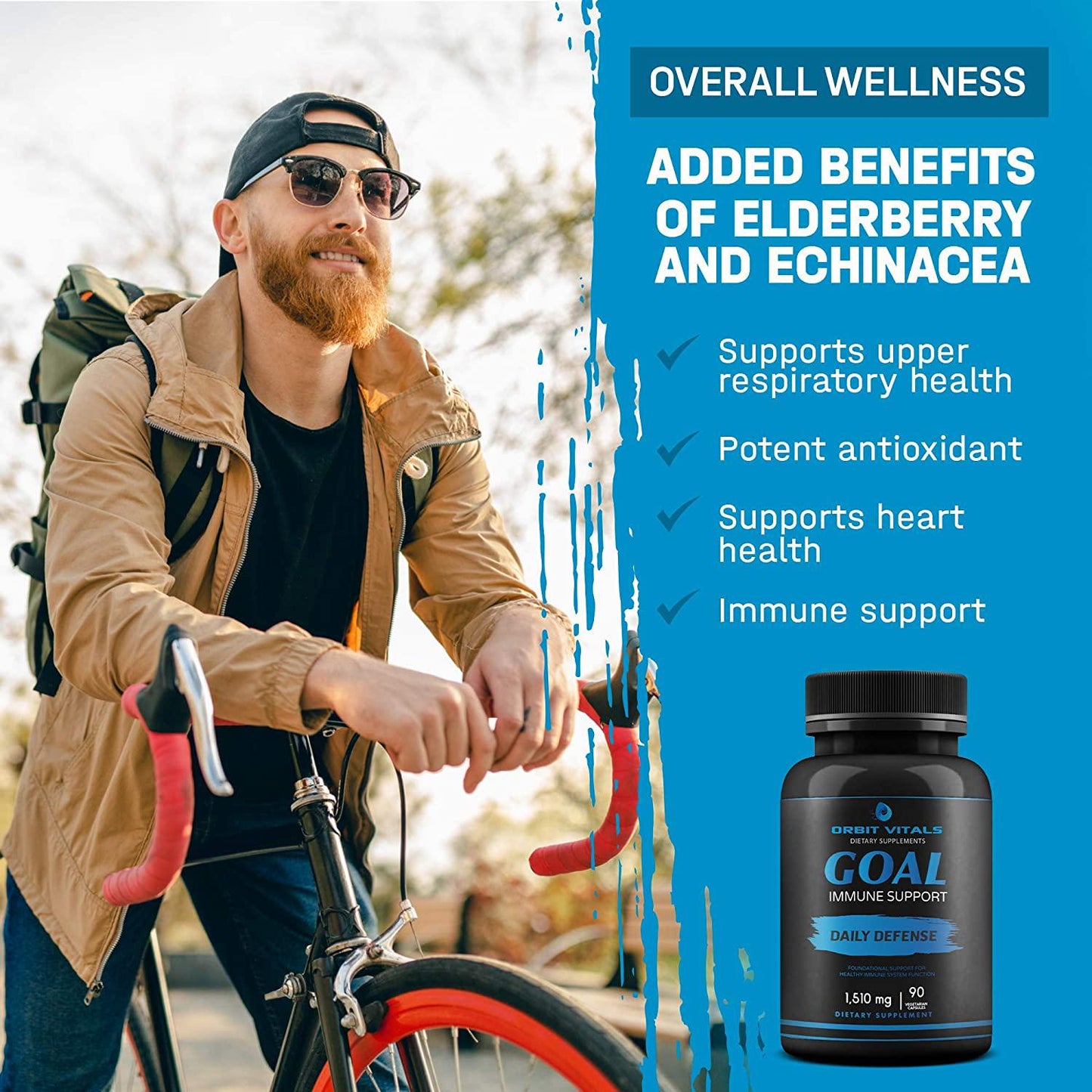 Goal Immune Support with Vitamin D, Vitamin C, Calcium, Elderberry and Zinc Capsules, 1510 Mg - Orbit Vitals